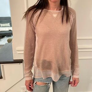 Mystree size small blush knit top with sheer trim